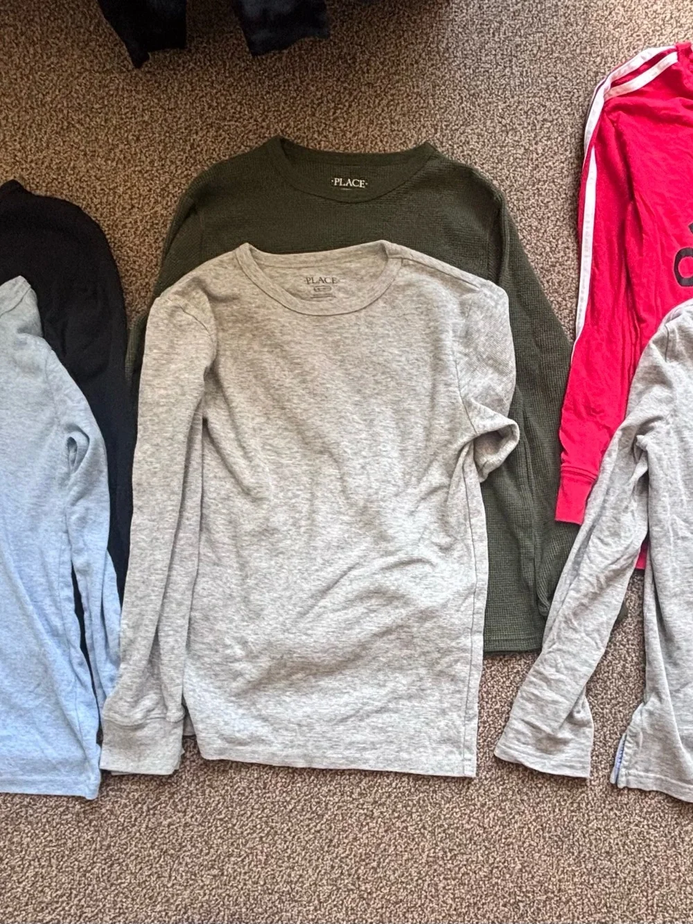 Lot of 6 boys Long sleeve shirts- Adidas, The Children’s Place, Hope & Henry